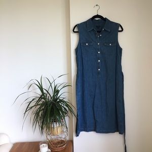 Talbots Chambray Sleeveless Dress